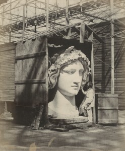 Philip H. Delamotte. Colossal head of Bavaria. Photographic Views of the Progress of the Crystal Palace, Sydenham. London: Crystal Palace Company, 1855. Harry Ransom Center.   