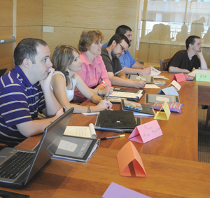 Teachers attend a workshop about using Watergate materials in their classroom in 2011. Photo by Pete Smith.