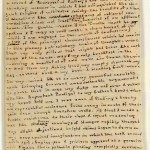 Second page of Charlotte Brontë's manuscript for "Something About Arthur." The size of the manuscript papers is 5.7 cm by 9.5 cm (2.5 inches by 3 5/8 inches).