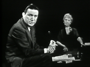 Mike Wallace interviewing Margaret Sanger on "The Mike Wallace Interview," September 23, 1957.  © Mike Wallace.