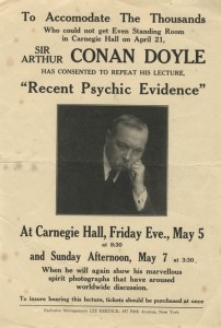 After the death of his wife in 1906 and his son in 1918, Doyle developed a strong interest in spiritualism, and became a noted writer and speaker on the subject. Arthur Conan Doyle vertical file.