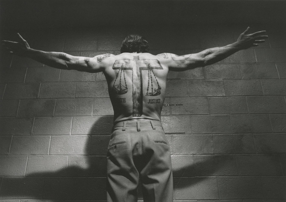 A production still of Robert De Niro as Max Cady, the bible verse-tattoo sporting convict from “Cape Fear.”