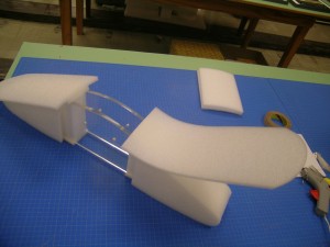 Polyethylene foam is archival, lightweight and flexible, which makes it the perfect product to use for this project. Adding it to the outside of the hanger protects the suit and is support padding for the shoulders. Photo by Wyndell Faulk.