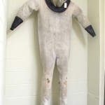 Once hanging, the suit doesn’t touch the walls or the floor, which helps preserve the material. Photo by Wyndell Faulk.
