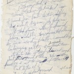 These pages from Stern’s journals are typical of his manuscript and typed recordings of and reflections on his daily activities. Stern’s journals often document his interactions with literary figures, such as, in this case, Jean-Paul Sartre, Al Alvarez, and Frank Kermode. Such journal entries are of especial interest because Stern’s later short stories, including those published in "Twice Told Tales" and "Twice Upon a Time," reinterpret literary history and classic works. Copyright © Estate of Daniel Stern. Used by permission. All rights reserved. Copyright © Estate of Daniel Stern. Used by permission. All rights reserved.