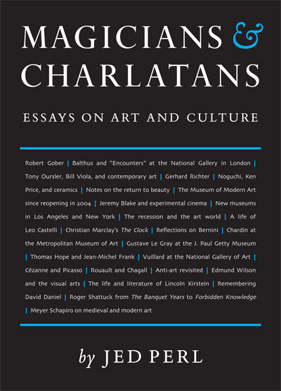 Cover of "Magicians and Charlatans: Essays on Art and Culture" by Jed Perl.