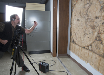 Pete Smith photographs great wall map. Photo by Pete Smith.