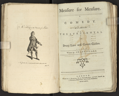 Title page of "Measure for Measure" from the anthology "Comedy As it is Acted at the Theatres-Royal in Drury-Lane and Covent-Garden."