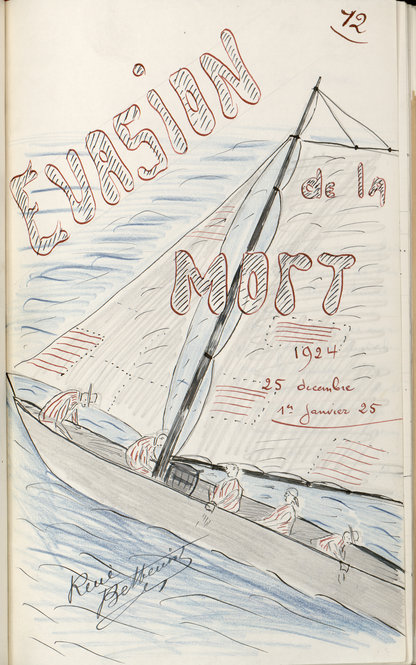 Belbenoit’s illustration depicting one of his early, unsuccessful escape attempts by sea.