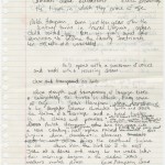Phillips' handwritten notes for "Machine Dreams" reveal analysis of family dynamics.