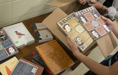 Unpacking the McSweeney’s archive. Photo by Pete Smith.