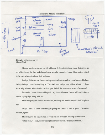 Sketch of "The Tavárez-Mirabal 'Residence'" from Julia Alvarez's novel "In the Time of the Butterflies."