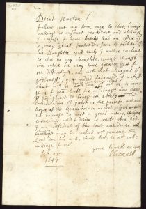 Letter from Oliver Cromwell to Colonel Richard Norton, M.P. for Hants, about a proposed marriage for his son, 1647/1648 February 25.