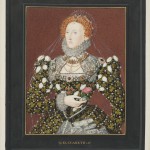 Handpainted engraving of Elizabeth I in extra-illustrated volumes.