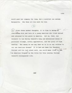 An excerpt from a galley proof of “Oswald’s Tale.”