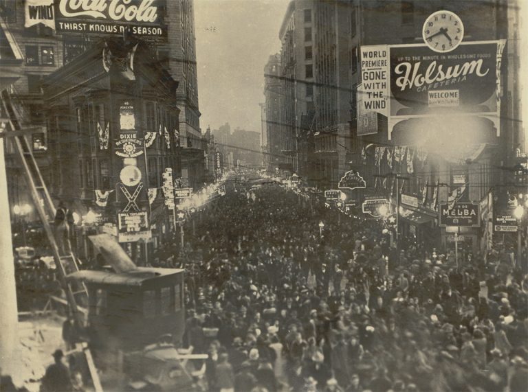 Crowds gather for the parade in Atlanta for the premiere of "Gone With The Wind."