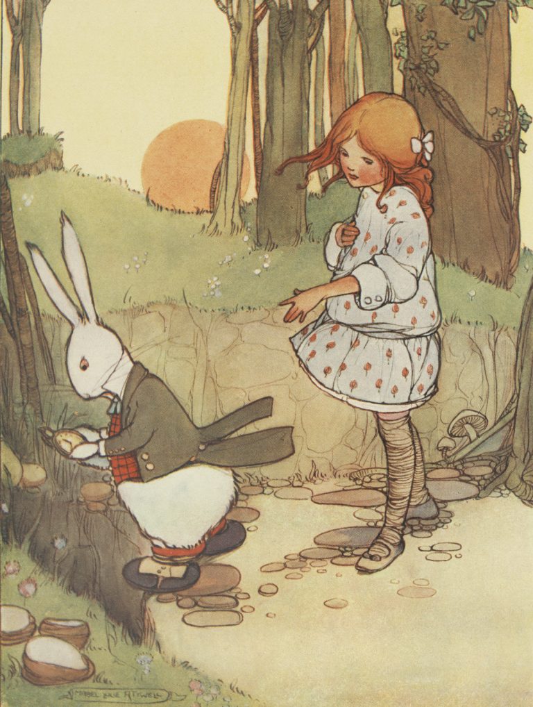 Mabel Lucie Attwell illustration from a 1910 edition of Lewis Carroll's "Alice's Adventures in Wonderland."