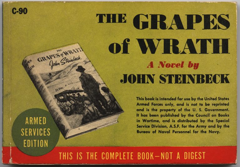 Cover of Armed Services Edition of John Steinbeck's "The Grapes of Wrath."