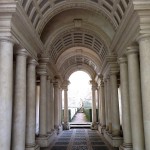 Francesco Borromini’s forced perspective hall at Palazzo Spada in Rome. 2014. Photo by Chelsea Weathers.