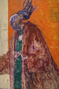 Dame Edith Sitwell (1887-1964) Oil and acrylic on board, 1959 72 x 48 inches © Trustees of the Feliks Topolski Estate 