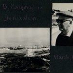 First page of a scrapbook from Bernard Malamud's 1969 trip to Israel.