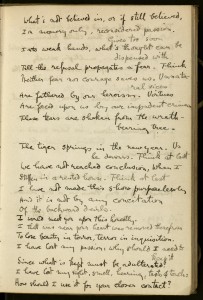 Pages from a commonplace book kept by Nancy Cunard, full of quotes and poems penned by friends in the book. Images courtesy of Harry Ransom Center.