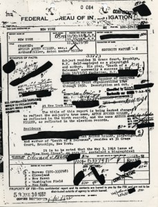 A page from the Federal Bureau of Investigation’s file on Arthur Miller, January 3, 1951