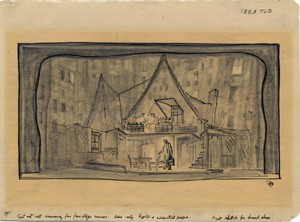 Jo Mielziner (American, 1901-1976) Scenic sketch for Death of a Salesman, 1949 Pencil and ink on paper