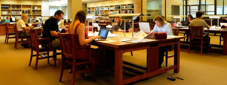 Researchers in the Harry Ransom Center's Reading Room. Photo by Anthony Maddaloni.