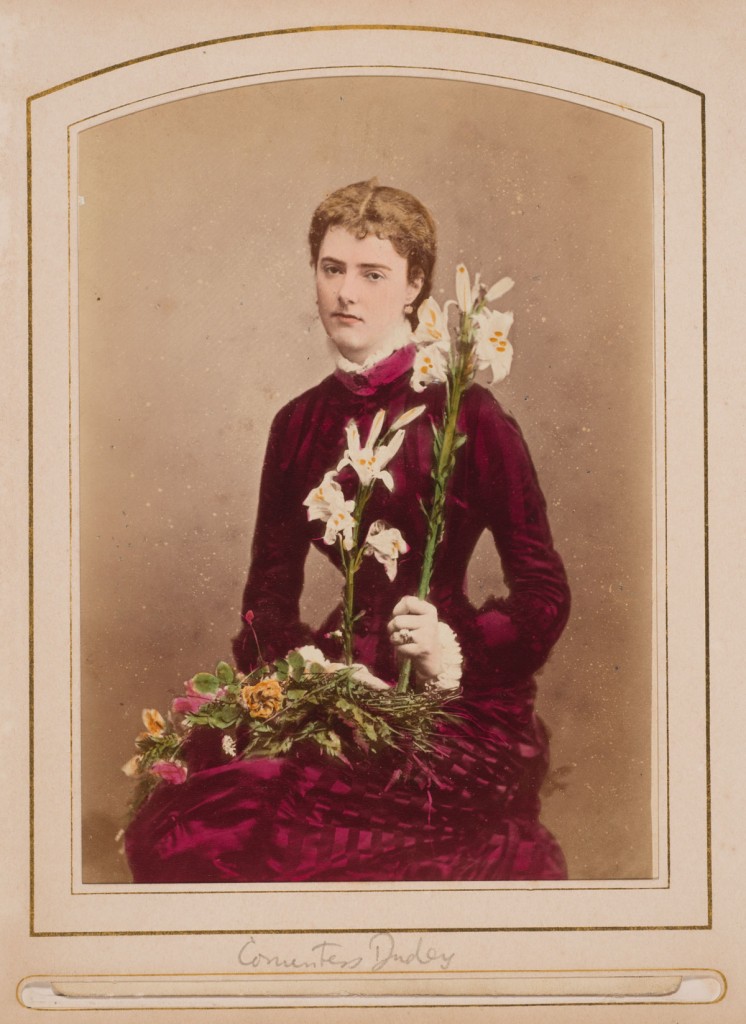 W. & D. Downey (British, active 1855–1940), [Countess Dudley], ca. 1880. Albumen print with applied color (cabinet card), 6 ½ x 4 ¼  in. Gernsheim collection, 964:0488: 0006, f TR 655.11 C525 HRC-P