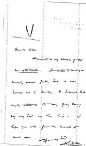 H. G. Wells, Autograph Letters, Wells to Colles, n.d. (January 22, 1896). Having already contracted "The War of the Worlds" as a book to William Heinemann, Welles used Colles, one of his literary agents to target Pearson’s Pearson’s Magazine for the story’s serialisation. Copyright H. G. Wells Estate