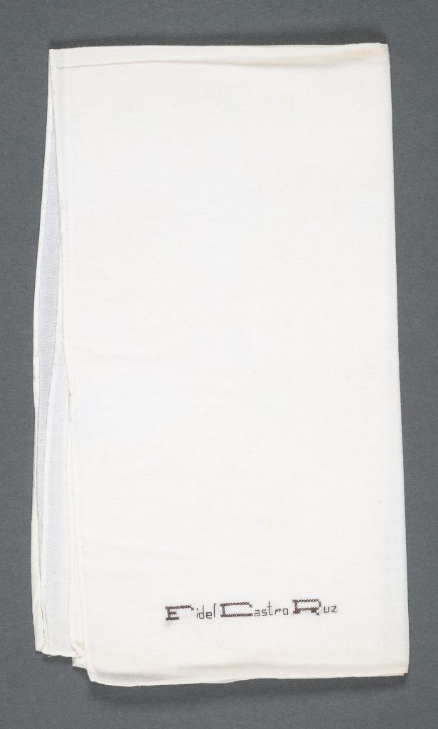 One of Fidel Castro's monogrammed handkerchiefs found in "La Historia Me Absolvera" (1973). Photos by Pete Smith.