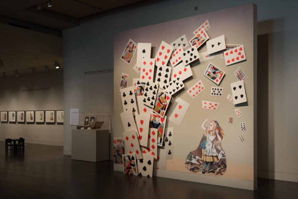 Exhibition services installed this display of the final scene of "Alice’s Adventures in Wonderland."