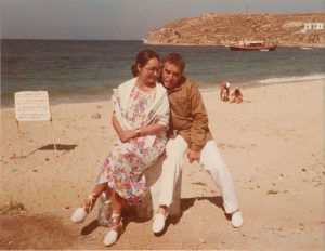 With Mercedes on the island of Crete; undated.