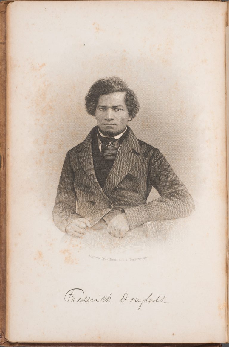 A portrait of Frederick Douglass from the frontispiece of My Bondage and My Freedom (New York: Miller, Orton & Mulligan, 1855).