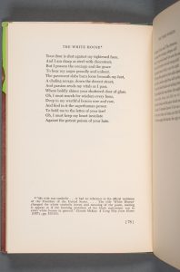 Claude McKay’s “The White House” (with an asterisk) as it appeared in the posthumously-published Selected Poems (New York: Bookman Associates, 1953)