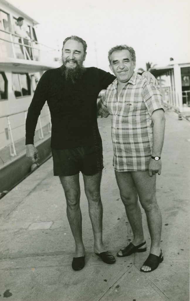 With Cuban leader Fidel Castro during a trip to Havana; photographer and date unknown.