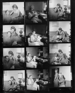 Contact sheet of images of Anne Jackson and Eli Wallach. Unidentified photographer.