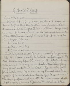 The first page of A Wild Plaint, 1909. Christopher Morley Collection.