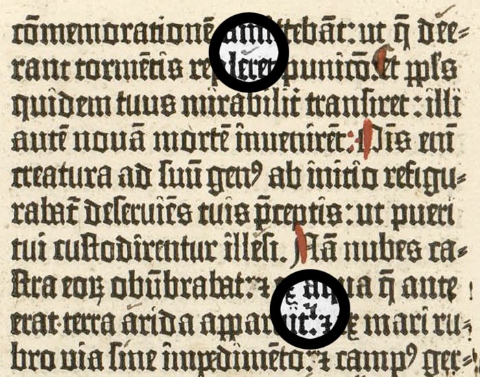 Instructions for reading aloud in the Gutenberg Bible