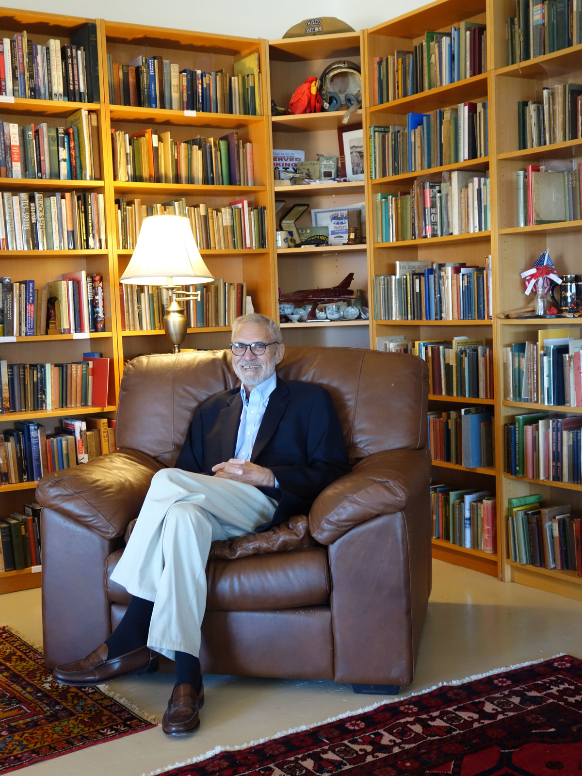 Dean F. Echenberg in his library. Photo by Jim Kuhn.