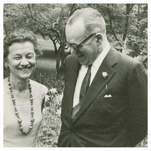 Alfred A. Knopf (American, 1892–1984), Harriet de Onis and [João] Guimarães Rosa, 1966. Gelatin silver print, 12.8 x 8.8 cm. Alfred A. Knopf literary files, 6.76