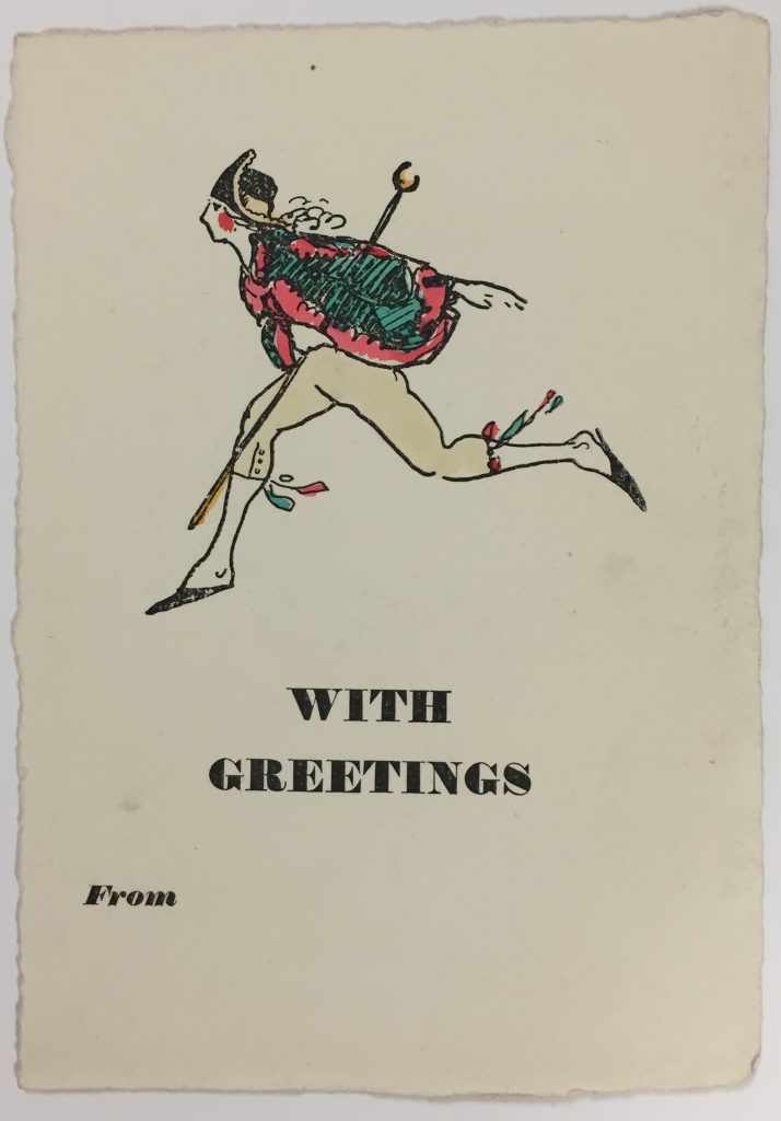 Claud Lovat Fraser, holiday greeting card, ca. 1912, 72.20.17d