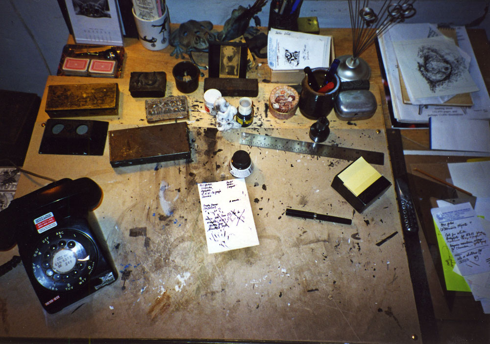 Gorey's desk, Strawberry Lane. (Photograph by Christopher Seufert)