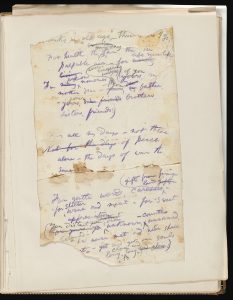 Whitman manuscript fragment