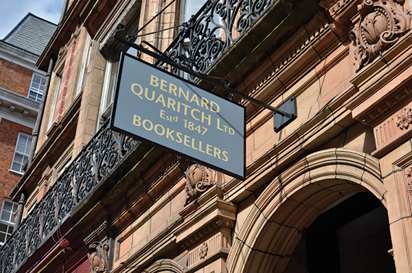 Bookshop exterior with sign