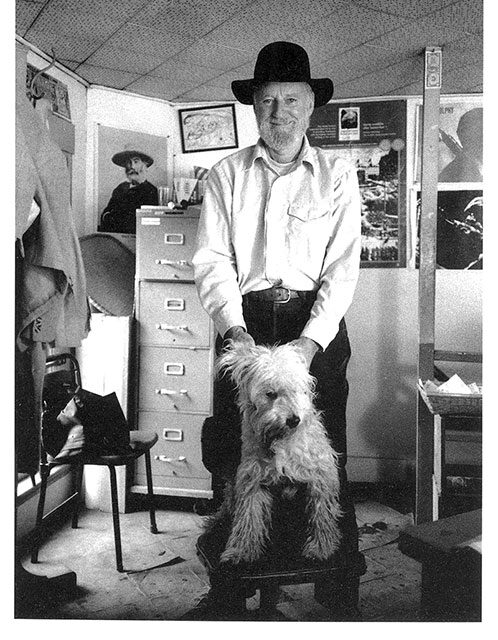 Lawrence Ferlinghetti and his dog