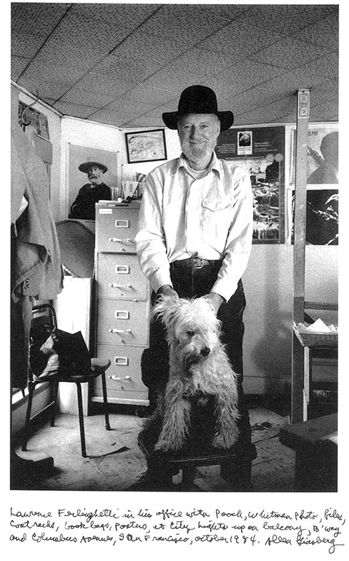 Lawrence Ferlinghetti and his dog
