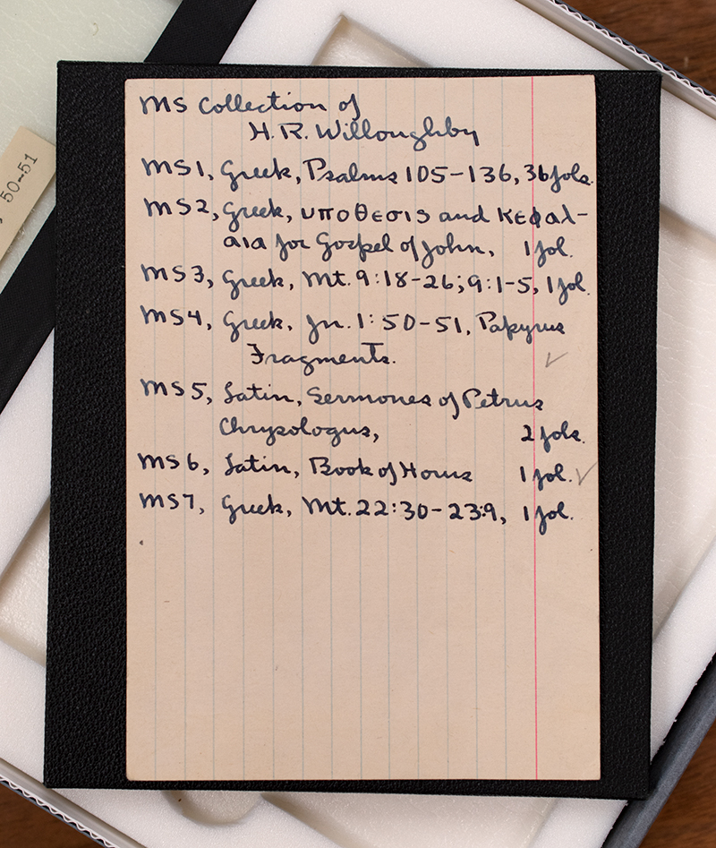 Harold R. Willoughby’s manuscript collection inventory