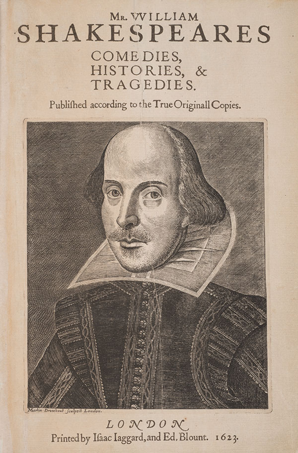 Facsimile title page with engraved portrait of William Shakespeare